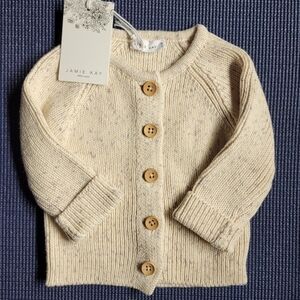 Jamie Kay Rib Cardigan 0-3 months Oatmeal